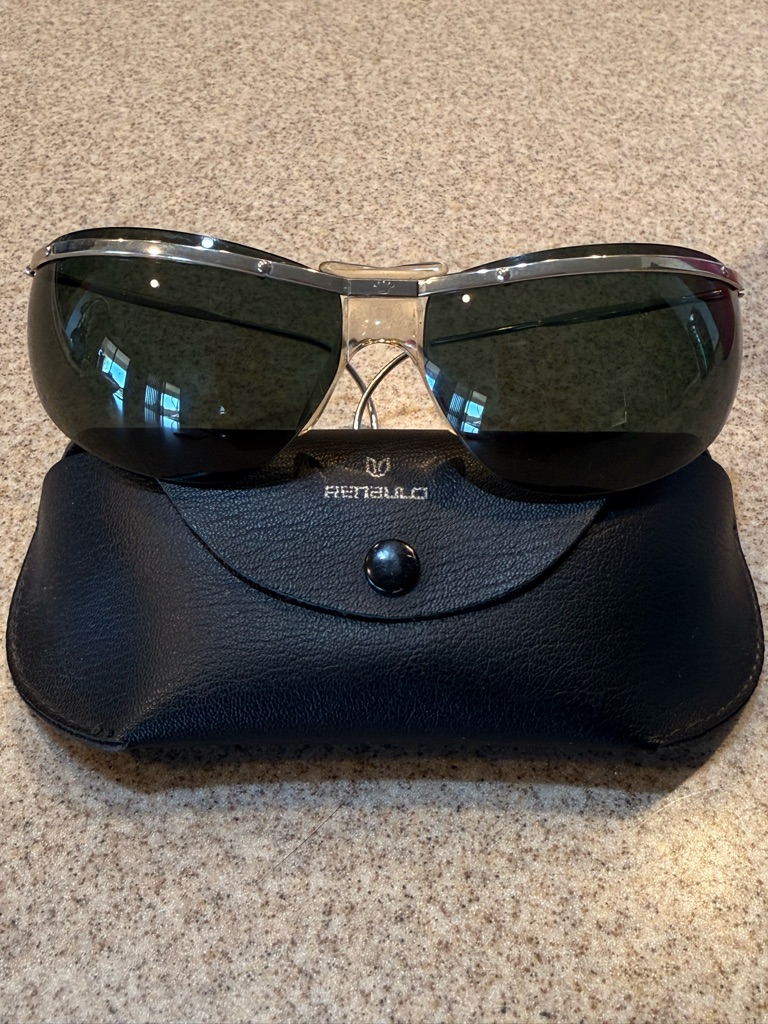 Men’s 1960’s Renauld Sunglasses In Silver With Dark Green Lenses